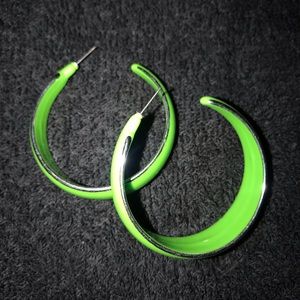Lime Green hoop earrings